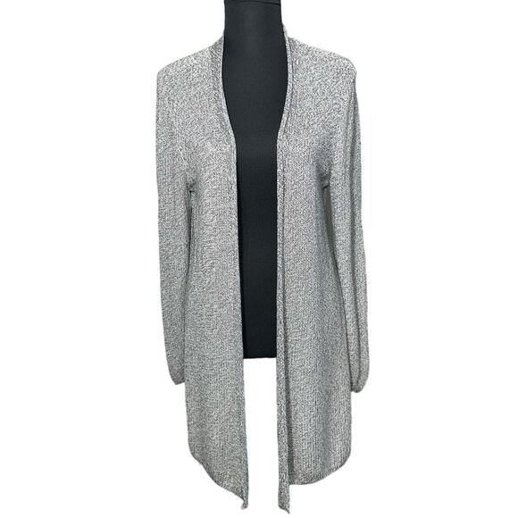 Eileen Fisher Salt and Pepper Open Front Tencel Lyocell Cardigan, Size M - Picture 1 of 7